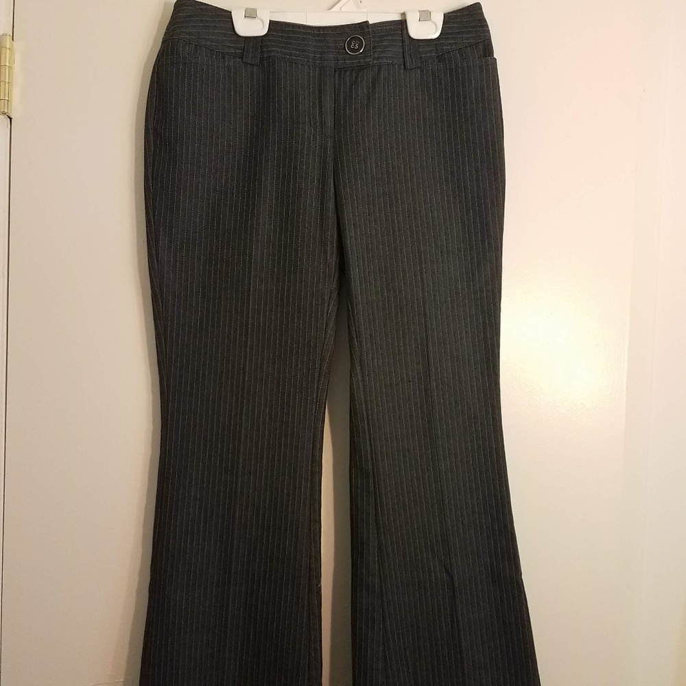 Gray striped business pants